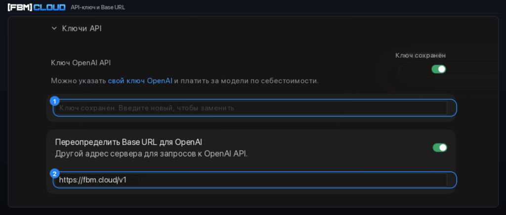 указание api ключа