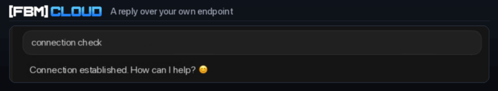 fbm cloud: test connection